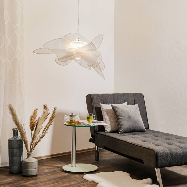 Slamp La Belle Étoile Small – závesná lampa, 73 cm, Biela / opálová, Obývacia izba / jedáleň, Plast, Dizajn, Závesné svietidlo