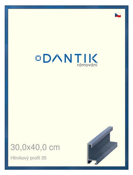 DANTIK rám na obraz 30x40 | ALU Dýha barevná modrá královská (Plexi Čiré)