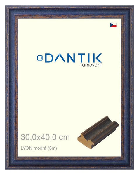 DANTIK rám na obraz 30x40 | LYON modrá (Plexi Čiré)