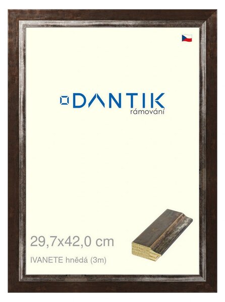 DANTIK rám na obraz 29,7x42 | IVANETE hnědá (Plexi Čiré)