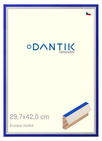 DANTIK rám na obraz 29,7x42 | EVOQUE modrá (Plexi Čiré)