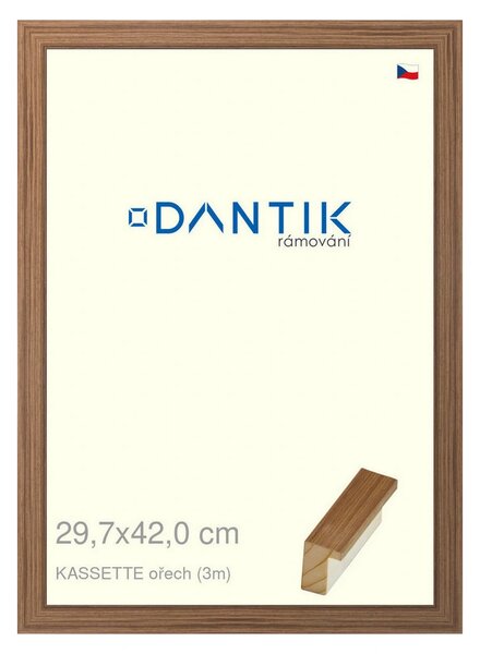 DANTIK rám na obraz 29,7x42 | KASSETTE ořech (Plexi Čiré)