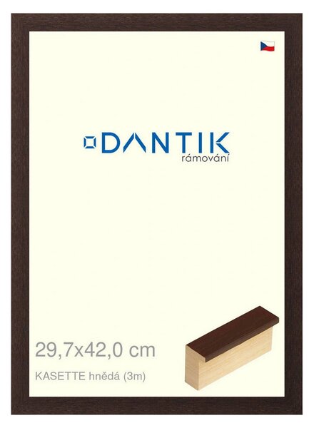 DANTIK rám na obraz 29,7x42 | KASSETTE hnědá (Plexi Čiré)