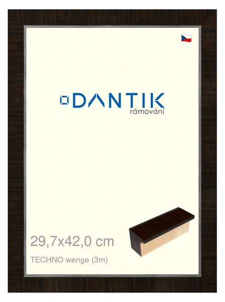 DANTIK rám na obraz 29,7x42 | TECHNO wenge (Plexi Čiré)