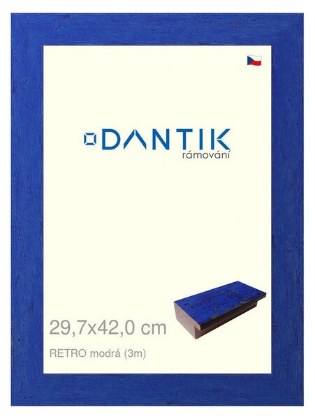 DANTIK rám na obraz 29,7x42 | RETRO modrá (Plexi Čiré)