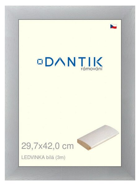 DANTIK rám na obraz 29,7x42 | LEDVINKA bílá (Plexi Čiré)