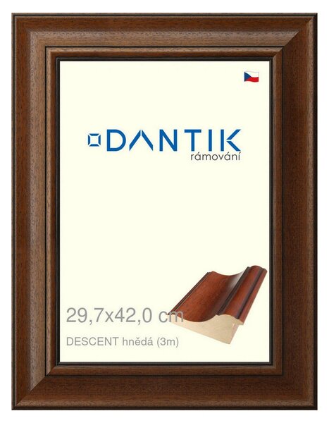 DANTIK rám na obraz 29,7x42 | DESCENT hnědá (Plexi Čiré)