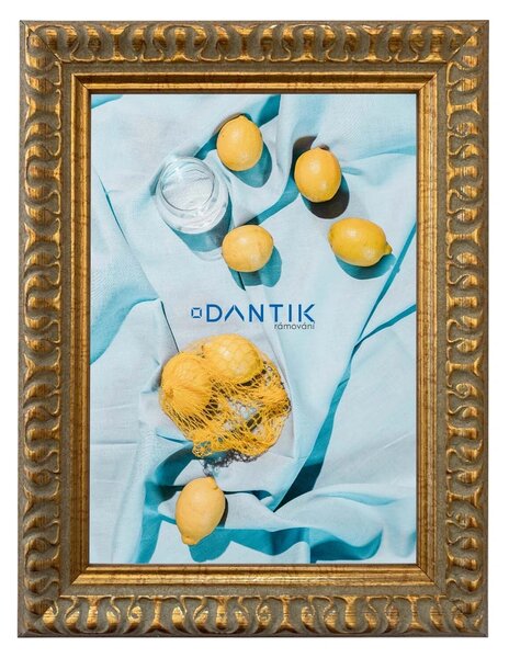 DANTIK - fotorámeček 10x15 z lišty Baroko zlatá 3243