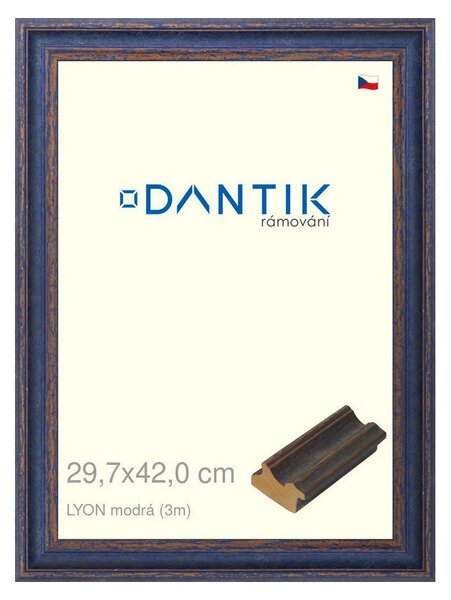 DANTIK rám na obraz 29,7x42 | LYON modrá (Plexi Čiré)