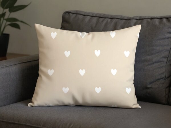 Polybavlnená obliečka na vankúš HEARTILO POLY 50x70 cm, béžová