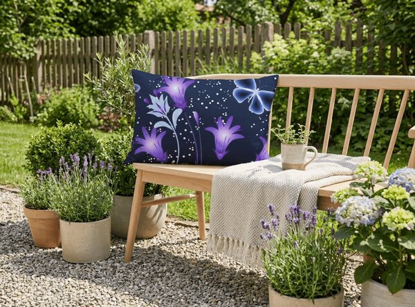 Obliečka na vankúš z mikrovlákna VIOLET BUTTERFLY 50x70 cm, tmavomodrý