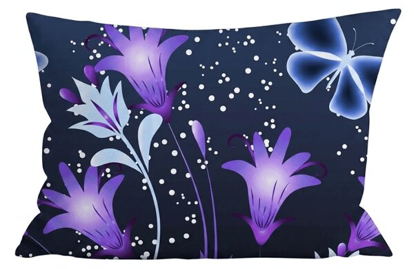 Obliečka na vankúš z mikrovlákna VIOLET BUTTERFLY 50x70 cm, tmavomodrý