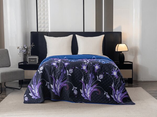 Prehoz na posteľ VIOLET BUTTERFLY, tmavomodrý Rozmer: 170 x 210 cm
