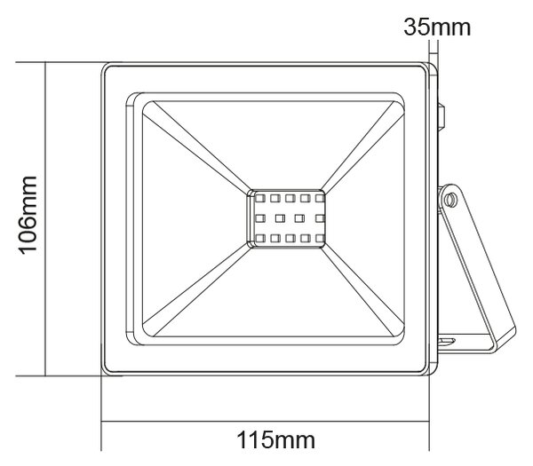 ACA Lighting LED vonkajšie reflektor Q 10W/12-24V DC/3000K/800Lm/110°/IP66, čierny