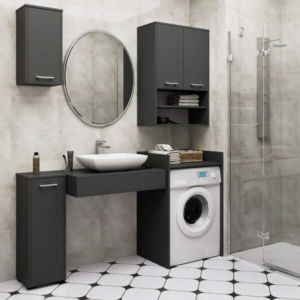 Ak furniture Závesná kúpeľňová skrinka Fin W64 64 cm grafit
