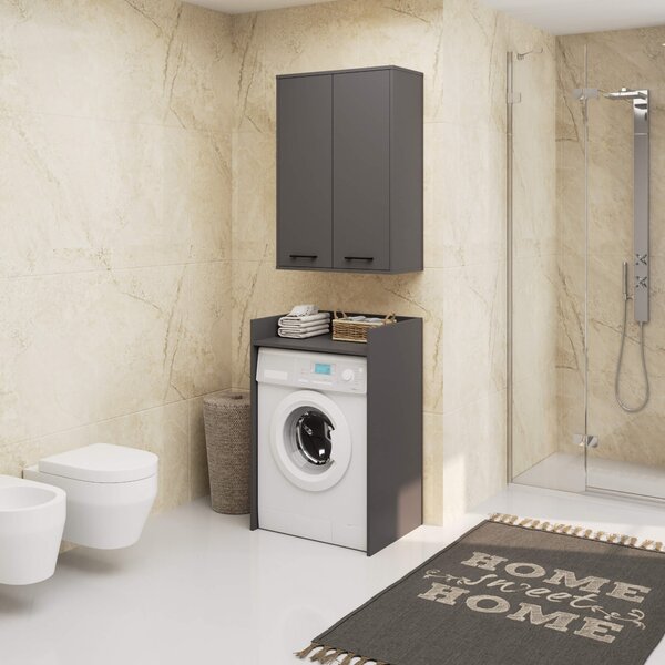 Ak furniture Závesná kúpeľňová skrinka Fin W64 64 cm grafit