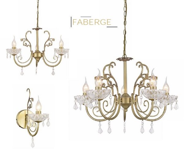 ACA DECOR Závesné svietidlo FABERGE max. 3x40W/E14/230V/IP20