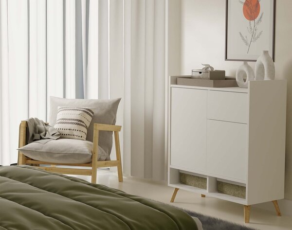 TP Living Komoda Colin 80 cm biela/dub remeselný