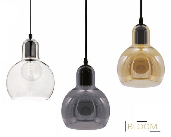 ACA DECOR Závesné stropné svietidlo BLOOM max. 40W/E27/230V/IP20, čierne