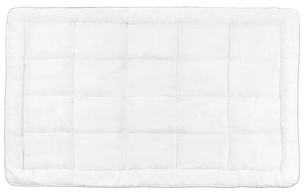 Posteľná prikrývka biela bavlna polyesterová výplň 135 x 200 cm vhodná pre alergikov teplá perina spálňa