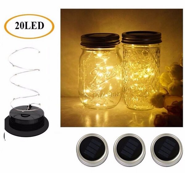 ACA Lighting LED Solárne pohár, 20 LED, IP44, 600mAh, teplá biela