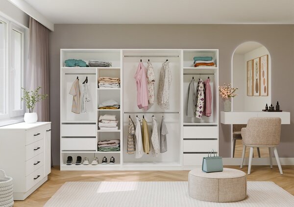 TP Living Modulární otevřená šatní skříň Openo 2W 100 cm bílá