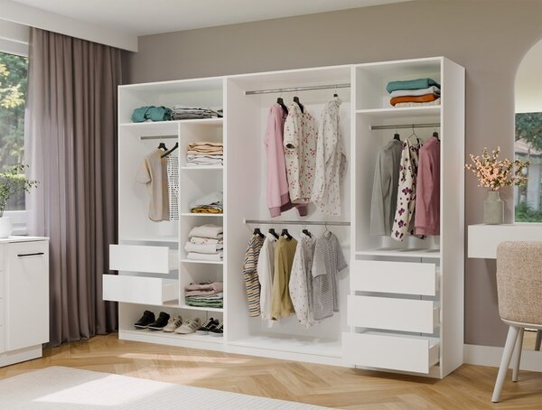 TP Living Modulární otevřená šatní skříň Openo 2W 100 cm bílá