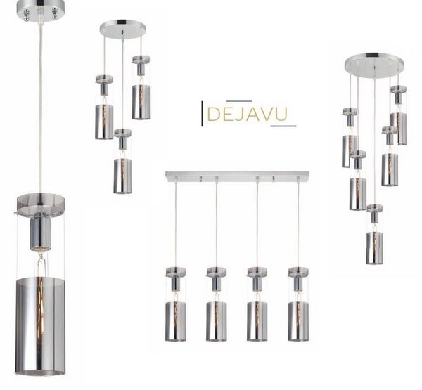 ACA DECOR Závesné svietidlo DEJAVU max. 40W/E27/230V/IP20, farba chrómu