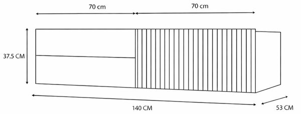 TP Living Závěsná skříňka pod umyvadlo s deskou Tigo 1D2S 140 cm kašmír