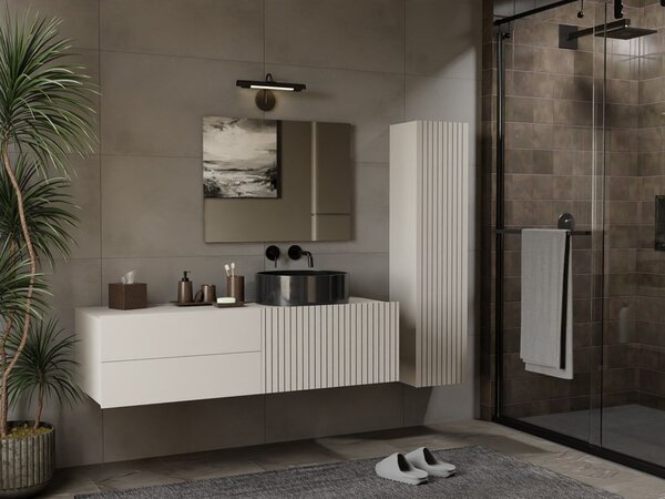 TP Living Závěsná skříňka pod umyvadlo s deskou Tigo 1D2S 140 cm kašmír