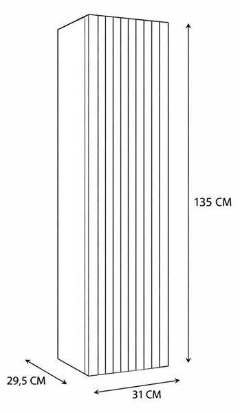 TP Living Závěsná vysoká koupelnová skříňka Tigo 1D 135 cm kašmír