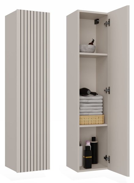 TP Living Závěsná vysoká koupelnová skříňka Tigo 1D 135 cm kašmír