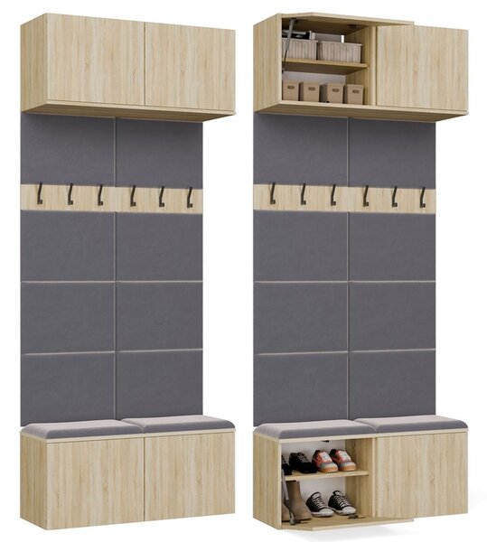 TP Living Předsíňová stěna HAGA 2W 100 cm dub Sonoma