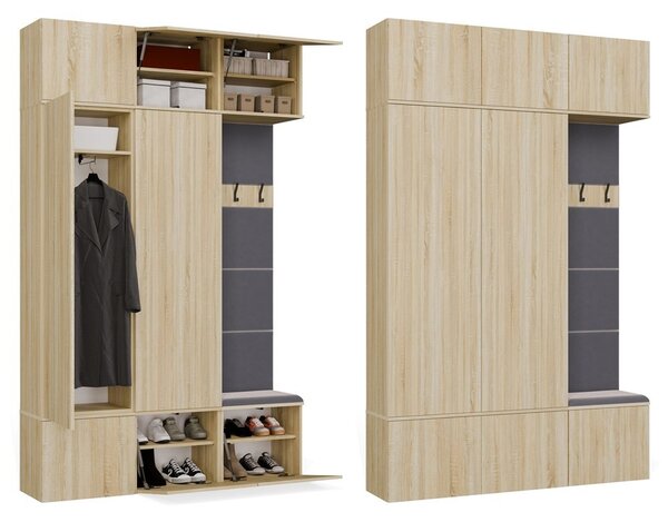 TP Living Předsíňová stěna Haga 2Sz1W 150 cm dub Sonoma