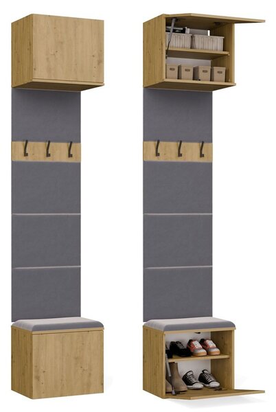 TP Living Předsíňová stěna HAGA 1W 50 cm dub Artisan