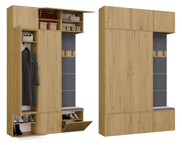 TP Living Předsíňová stěna Haga 2Sz1W 150 cm dub Artisan