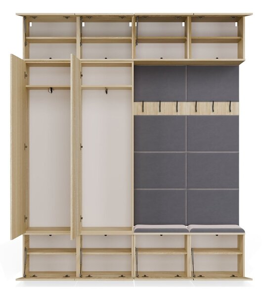TP Living Předsíňová stěna Haga 2Sz2W 200 cm dub Sonoma