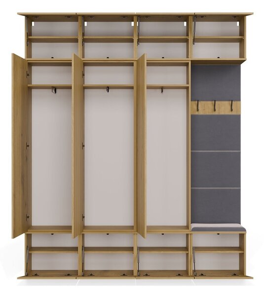 TP Living Předsíňová stěna Haga 3Sz1W 200 cm dub Artisan