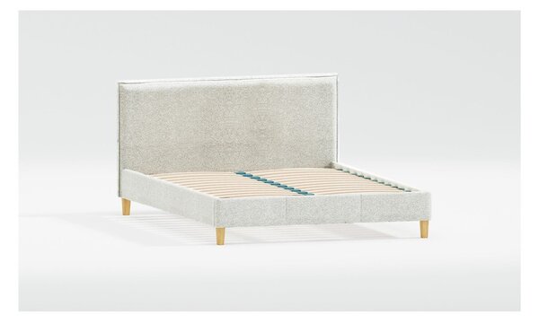 Béžová čalúnená dvojlôžková posteľ s roštom 200x200 cm Tina – Ropez