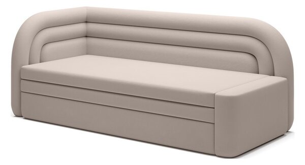 Béžová zamatová rozkladacia/s úložným priestorom pohovka ľavý roh 223 cm Fabillo – ELTAP