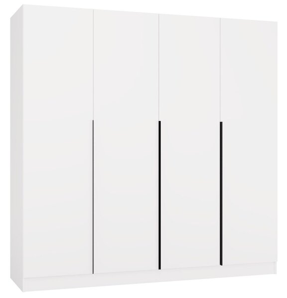 TP Living Šatní skříň Senso 4D 200 cm bílá/černá