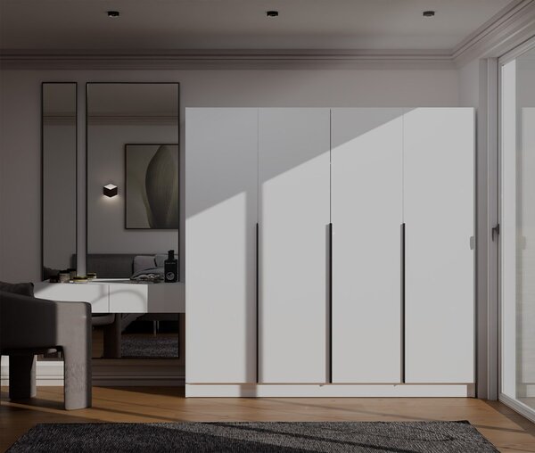 TP Living Šatní skříň Senso 4D 200 cm bílá/černá