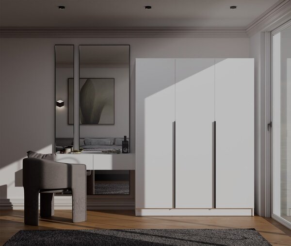 TP Living Šatní skříň Senso 3D 150 cm bílá/černá