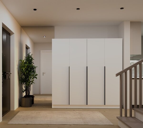 TP Living Šatní skříň Senso 4D 200 cm bílá/černá