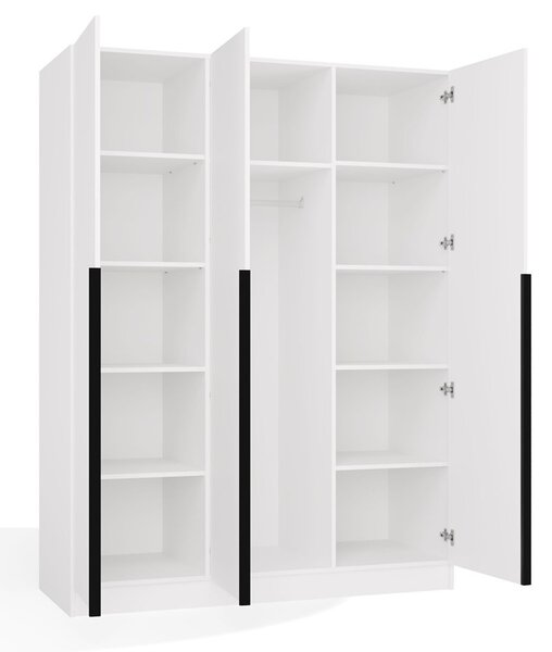 TP Living Šatní skříň Senso 3D 150 cm bílá/černá