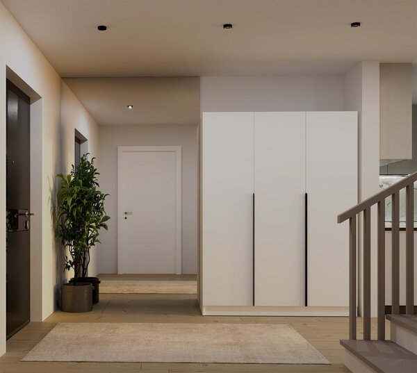 TP Living Šatní skříň Senso 3D 150 cm bílá/černá