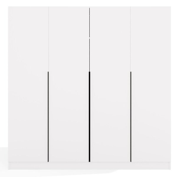 TP Living Šatní skříň Senso 4D 200 cm bílá/černá