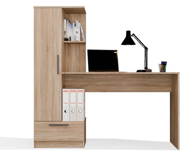 TP Living Psací stůl s nástavcem a skříní Cosmo dub Sonoma