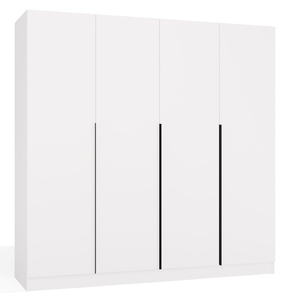 TP Living Šatní skříň Senso 4D 200 cm bílá/černá