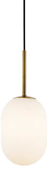 Závesné svietidlo Alias, 1x biele sklenené tienidlo, (fi 12cm), g